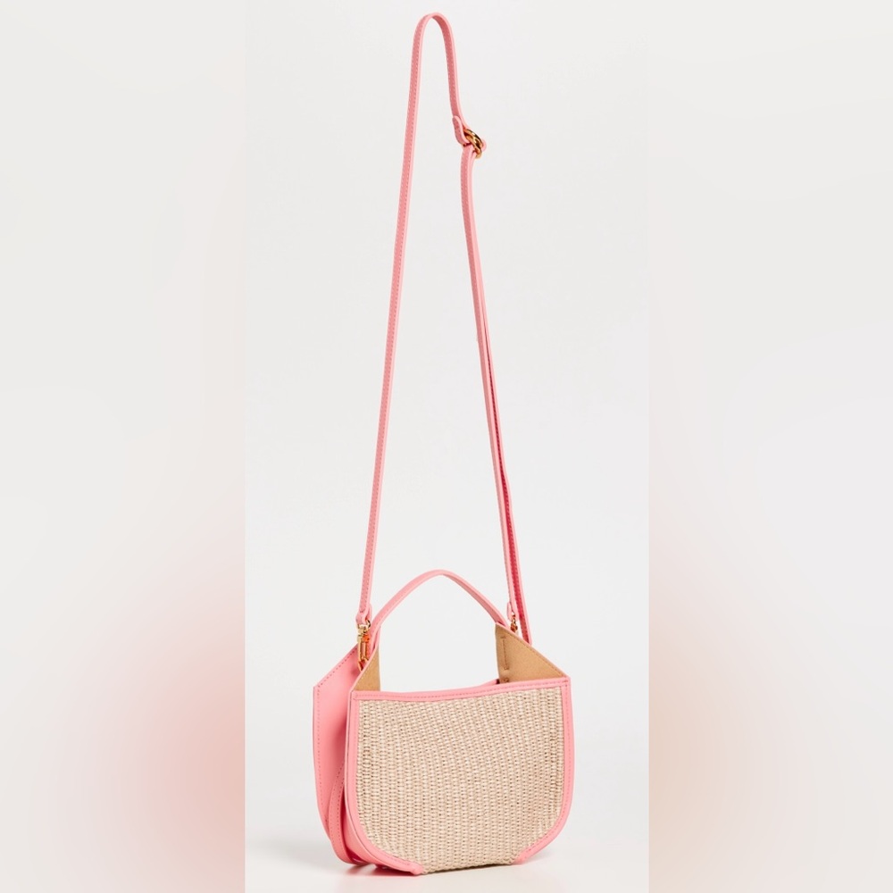 NIB Ree Projects Helene Hobo Mini Raffia Bag in Peach - Picture 4 of 14